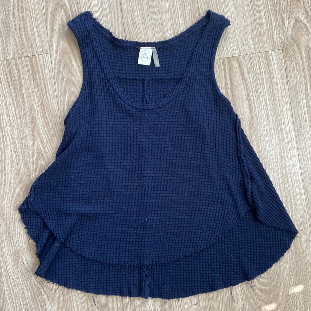 Navy Blue Knit Tank Top